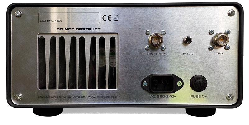 Linear Amp Gemini 4 70MHz solid state amplifier rear view
